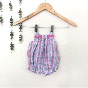 Gymboree Baby Girl Plaid Rompers Overall w Bows